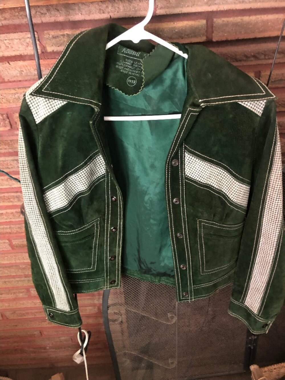 Roncelli Green Suede Two Piece Set Bell Bottoms and Jacket